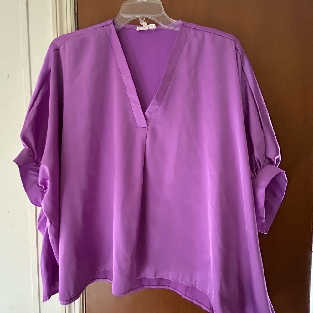 Entro Purple Oversized Boxy Blouse